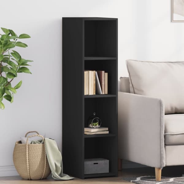 reol 30x41x124 cm konstrueret træ sort