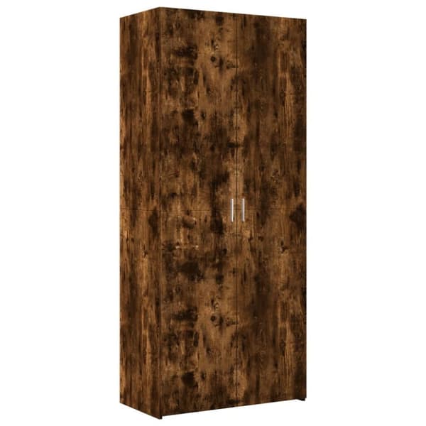 skab 80x42,5x185 cm konstrueret træ røget egetræsfarve