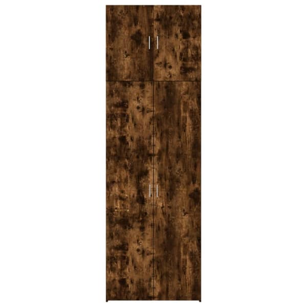 Högskåp rökfärgad ek 80x42,5x249 cm konstruerat trä