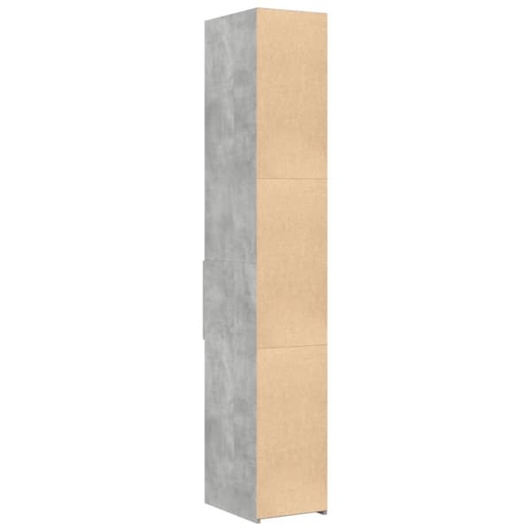reol 30x42,5x185 cm konstrueret træ betongrå