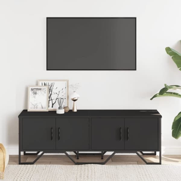 Tv-bänk svart 122x34x41 cm konstruerat trä