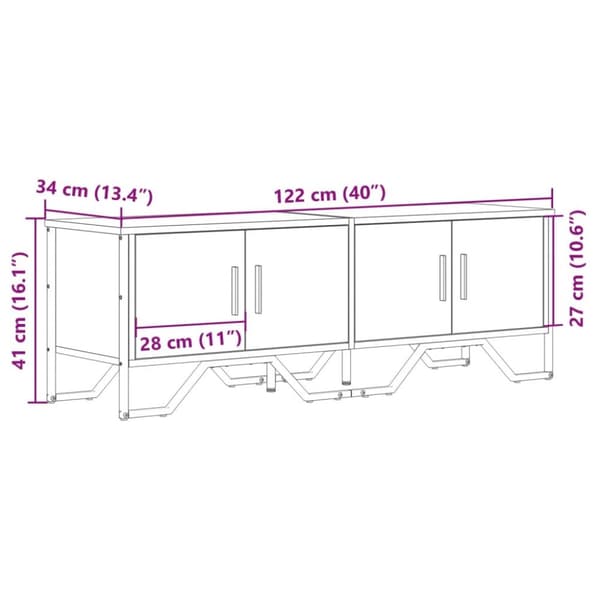 Tv-bänk svart 122x34x41 cm konstruerat trä