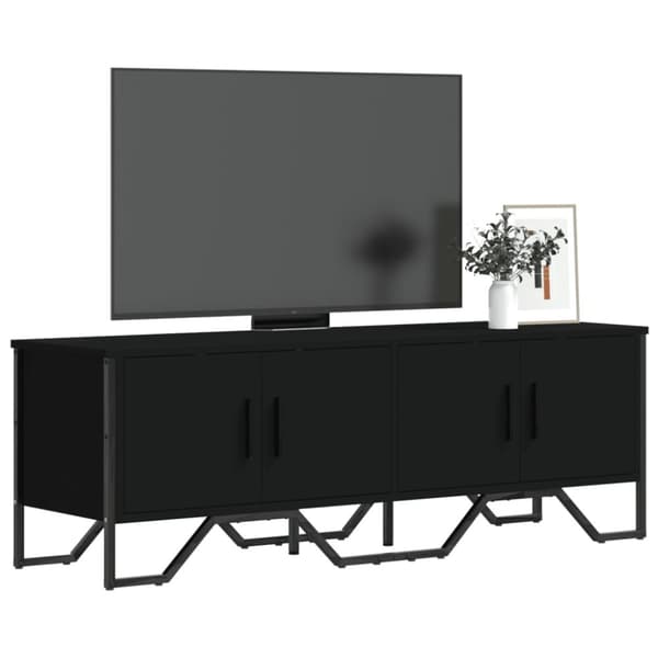 Tv-bänk svart 122x34x41 cm konstruerat trä