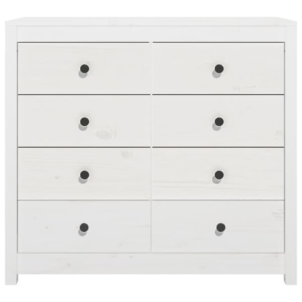 kommode 100x40x90 cm massivt fyrretræ hvid