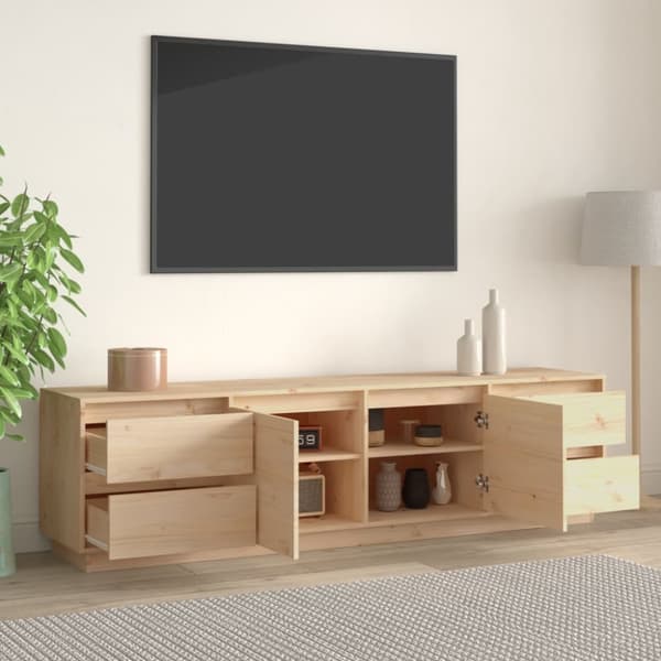 Tv-bänk 176x37x47,5 cm massiv furu