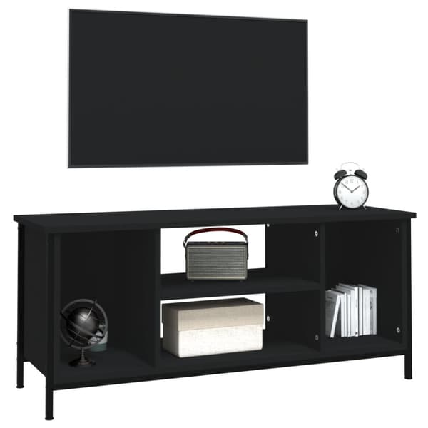Tv-bänk svart 102x35x45 cm konstruerat trä