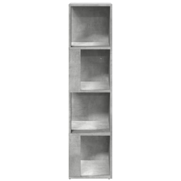 hjørnereol 33x33x132 cm konstrueret træ betongrå