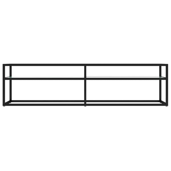 tv-bord 160x40x40,5 cm hærdet glas marmoreffekt hvid