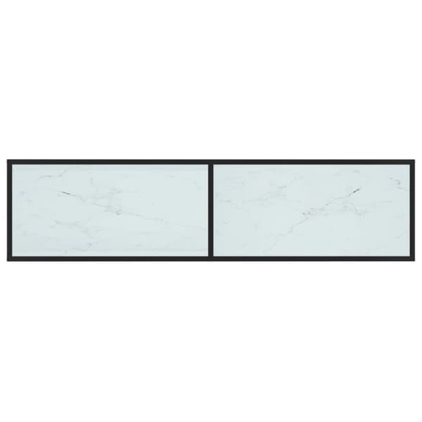 tv-bord 160x40x40,5 cm hærdet glas marmoreffekt hvid