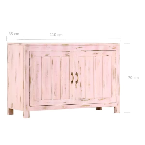 Senkki vaaleanpunainen 110x35x70 cm täysi mangopuu