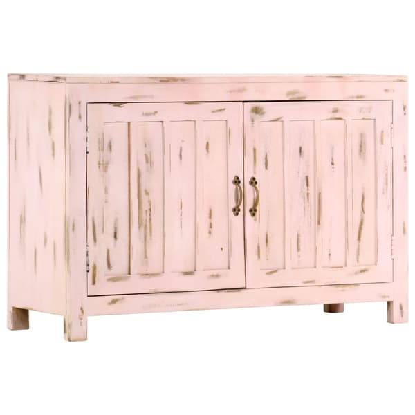 Senkki vaaleanpunainen 110x35x70 cm täysi mangopuu