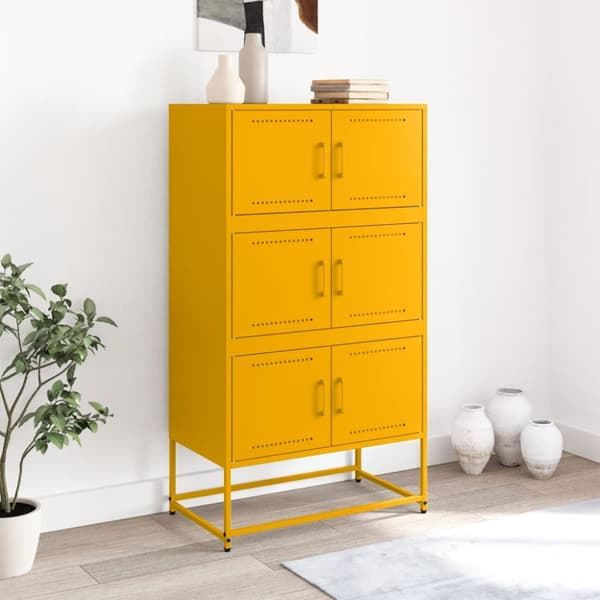skab 68,5x38,5x123,5 cm stål sennepsgul