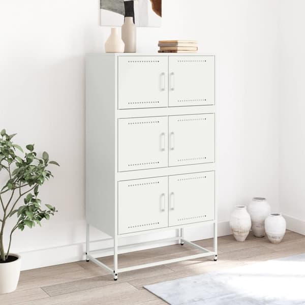 Skänk vit 68,5x38,5x123,5 cm stål