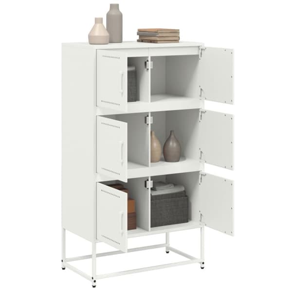 Skänk vit 68,5x38,5x123,5 cm stål