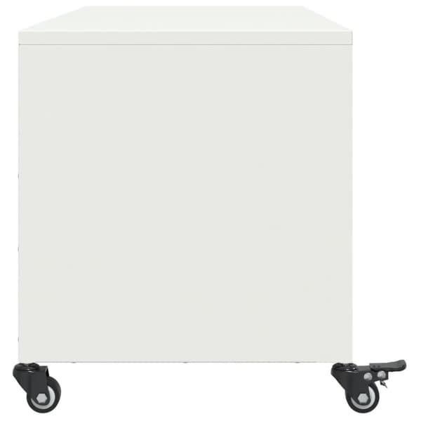 Tv-bänk vit 100,5x39x43,5 cm kallvalsat stål