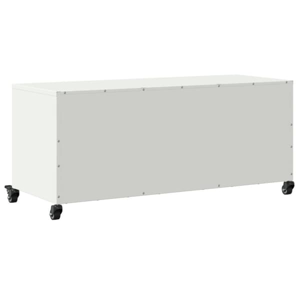 Tv-bänk vit 100,5x39x43,5 cm kallvalsat stål