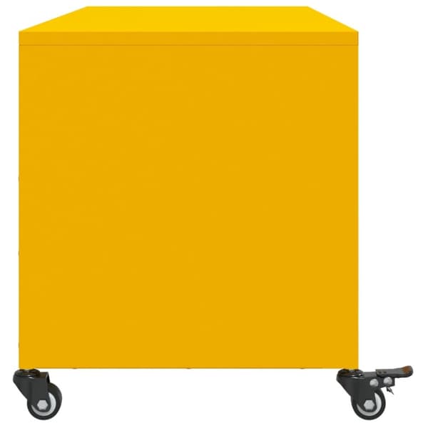 tv-bord 100,5x39x43,5 cm koldvalset stål sennepsgul