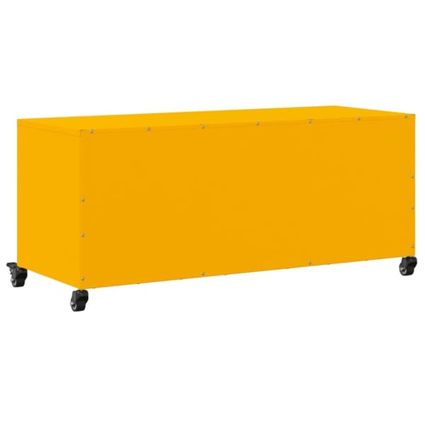 tv-bord 100,5x39x43,5 cm koldvalset stål sennepsgul
