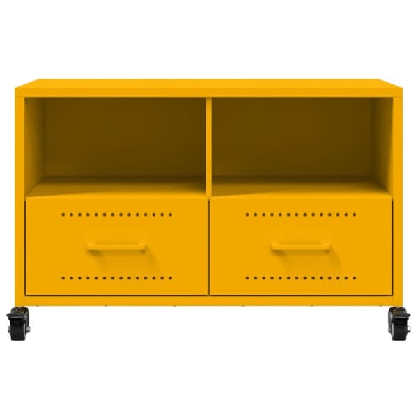 tv-bord 68x39x43,5 cm koldvalset stål sennepsgul
