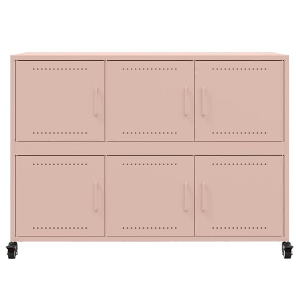 Sidoskåp rosa 100,5x39x72 cm kallvalsat stål