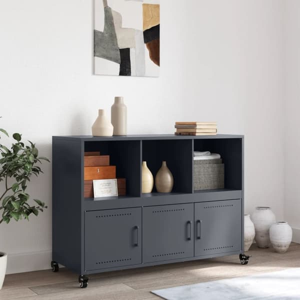 skænk 100,5x39x72 cm koldvalset stål antracitgrå