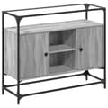 Pikkukuva 2 / 10: TV-taso lasinen pöytälevy harm. Sonoma 98x35x81 cm tekninen puu