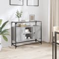 Pikkukuva 1 / 10: TV-taso lasinen pöytälevy harm. Sonoma 98x35x81 cm tekninen puu
