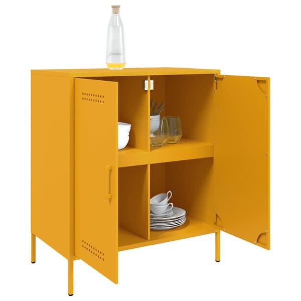 Skänk senapsgul 68x39x79 cm stål