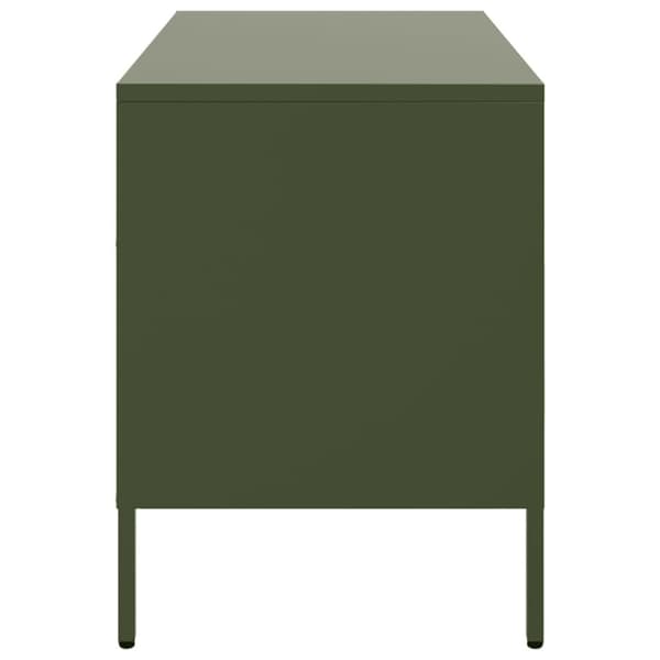 tv-bord 68x39x50,5 cm koldvalset stål olivengrøn