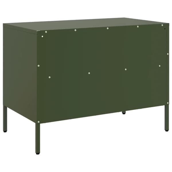 tv-bord 68x39x50,5 cm koldvalset stål olivengrøn