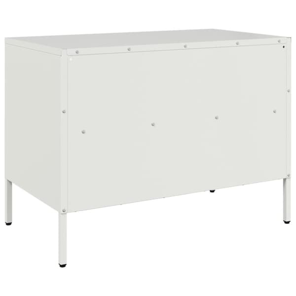 tv-bord 68x39x50,5 cm koldvalset stål hvid