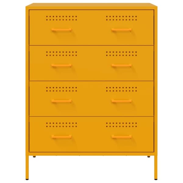 Skänk senapsgul 68x39x89 cm stål
