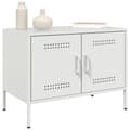 Miniatyrbild 4 av 10: Tv-bänk 2 st vit 68x39x50,5 cm stål