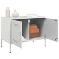 Miniatyrbild 5 av 10: Tv-bänk 2 st vit 68x39x50,5 cm stål