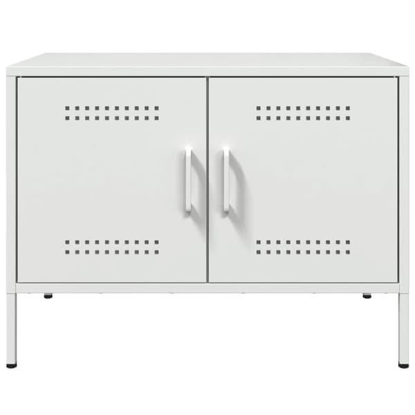 Tv-bänk 2 st vit 68x39x50,5 cm stål