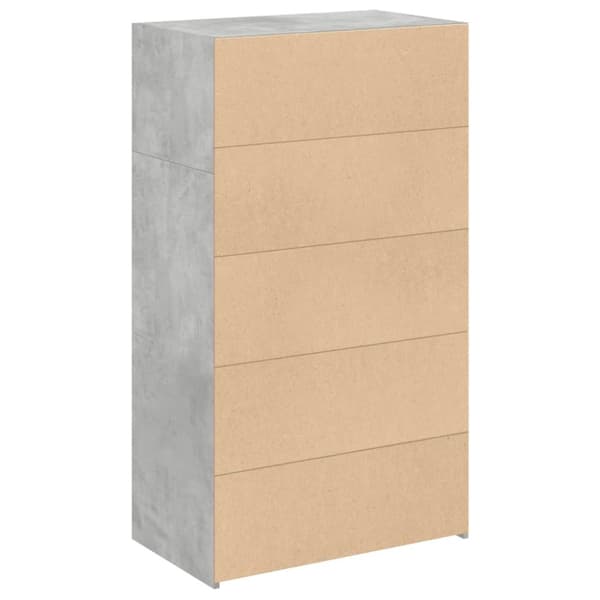 reol 70x41x124 cm konstrueret træ betongrå