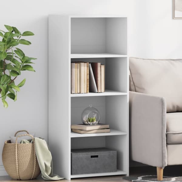 reol 50x41x124 cm konstrueret træ hvid