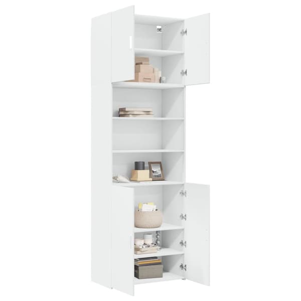 skab 80x42,5x249 cm konstrueret træ hvid