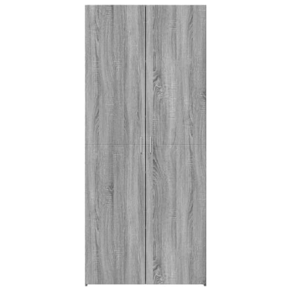 skab 80x42,5x185 cm konstrueret træ grå sonoma-eg