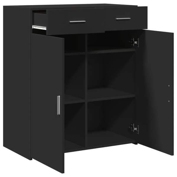 skænk 80x42,5x93 cm konstrueret træ sort