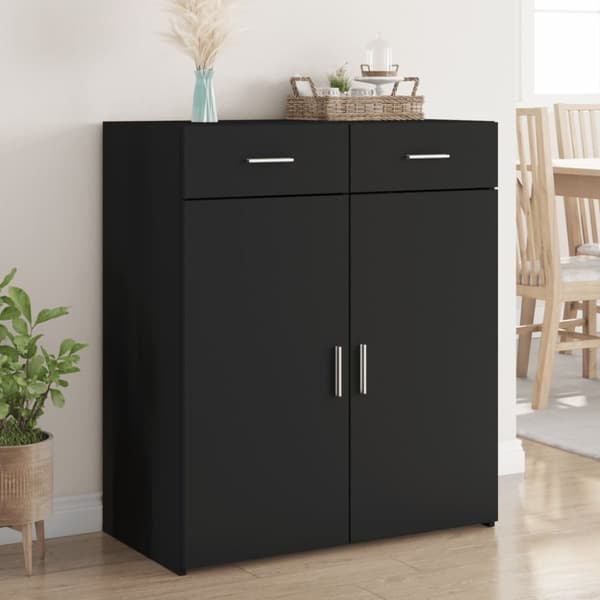 skænk 80x42,5x93 cm konstrueret træ sort