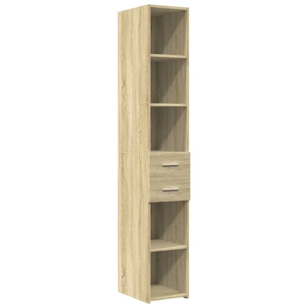 reol 30x42,5x185 cm konstrueret træ sonoma-eg