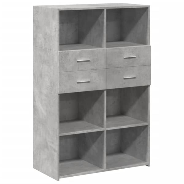 Kaappi betoninharmaa 80x42,5x124 cm tekninen puu