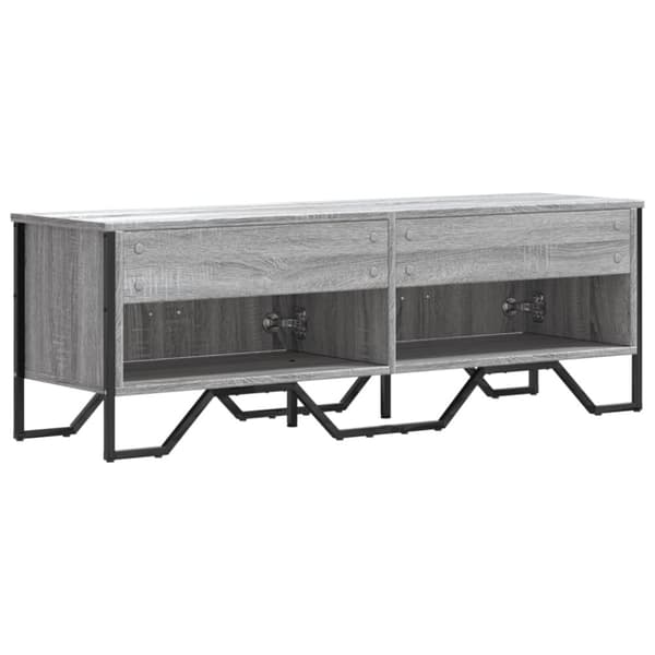 tv-bord 122x34x41 cm konstrueret træ grå sonoma-eg