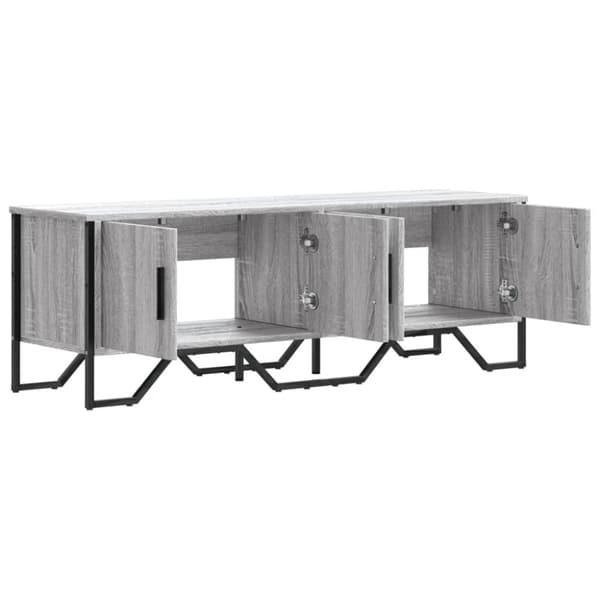 tv-bord 122x34x41 cm konstrueret træ grå sonoma-eg