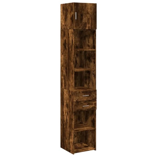 skab 40x42,5x225 cm smalt konstrueret træ røget egetræsfarve