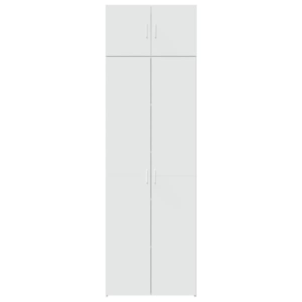 opbevaringsskab 70x42,5x225 cm konstrueret træ hvid
