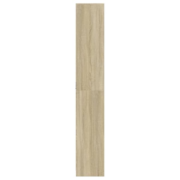 skab med LED-lys 41,5x32,5x200 cm konstrueret træ sonoma-eg