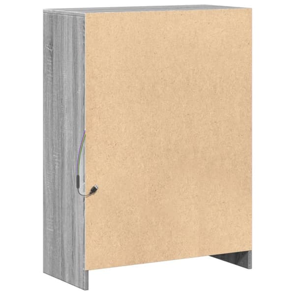 skab med LED 72x34x100 cm konstrueret træ grå sonoma-eg