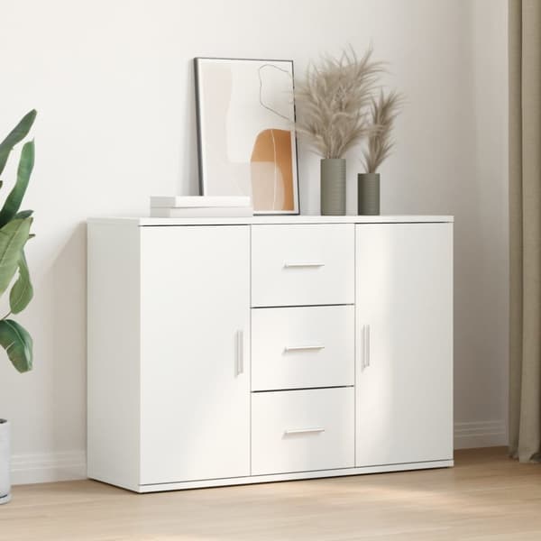 skænk 90,5x29,5x65 cm konstrueret træ hvid